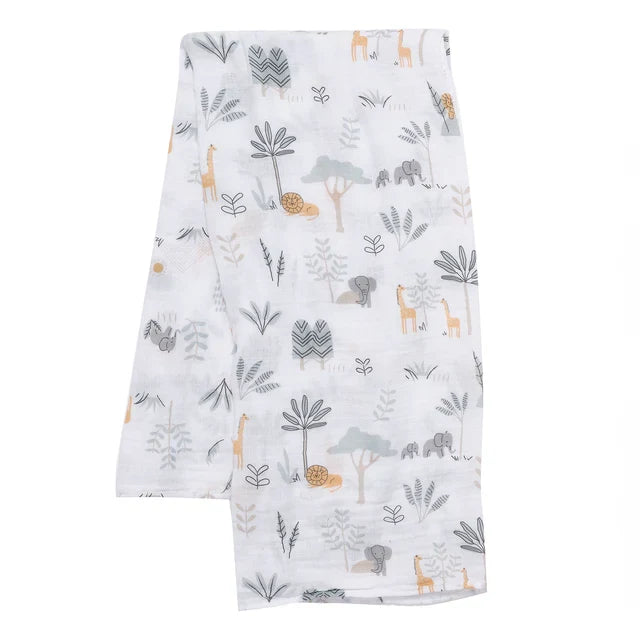 Jungle Adventure 2-Pack Cotton Muslin Newborn Baby Swaddle Blankets K254