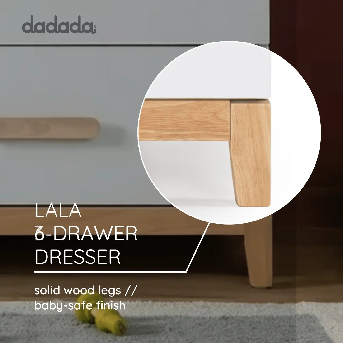 6-drawer Dresser - White/Natural U8113