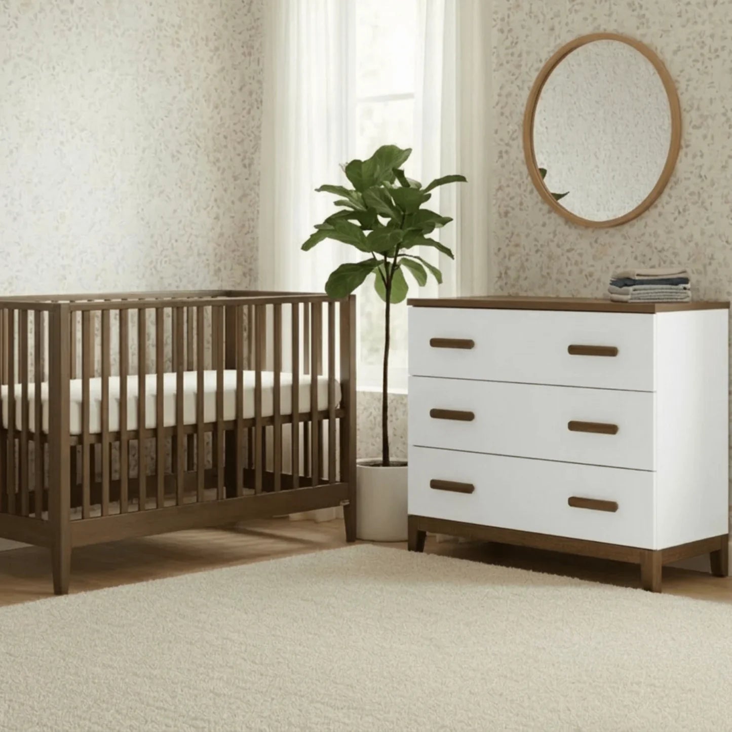 3-Drawer Dresser - White/Walnut H635