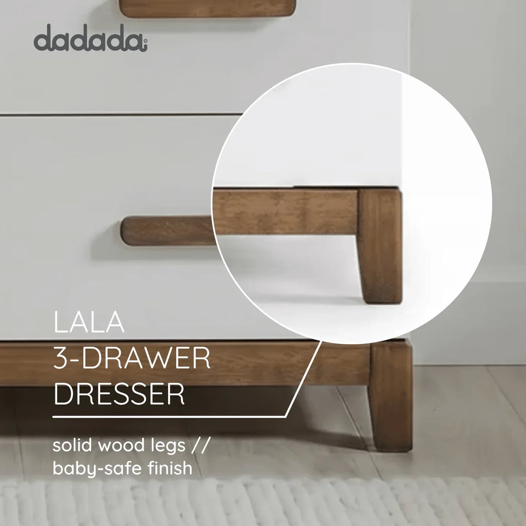3-Drawer Dresser - White/Walnut H635