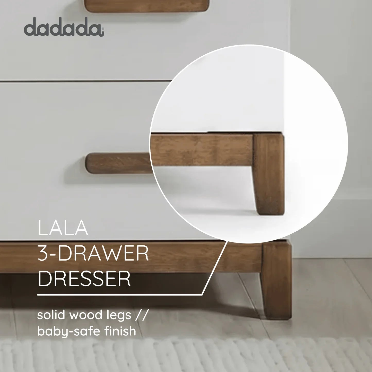 3-Drawer Dresser - White/Walnut H635