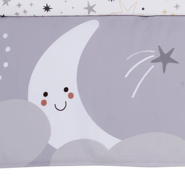 3-Piece Baby Crib Bedding Set with Celestial Star Design H2261