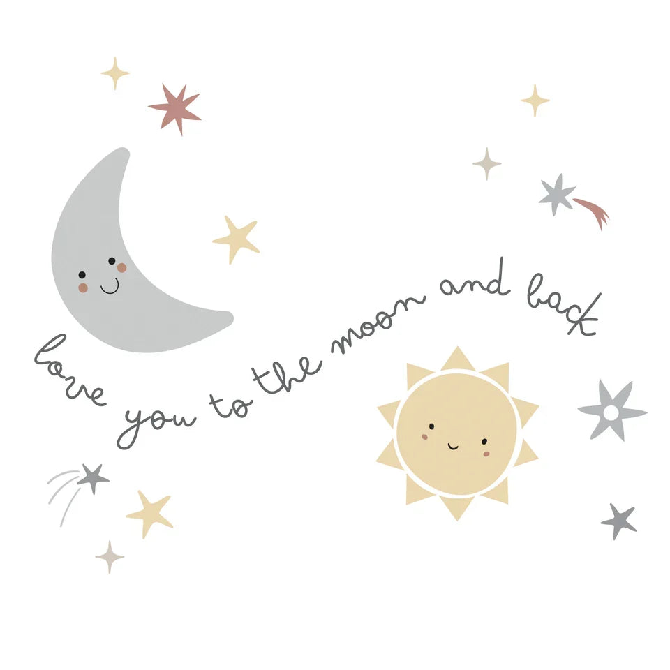 Celestial Moon & Stars Wall Decal Stickers B19048