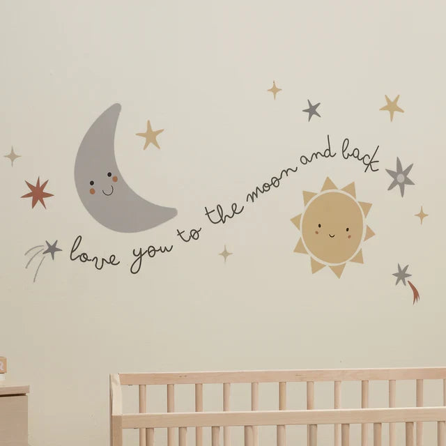 Celestial Moon & Stars Wall Decal Stickers B19048