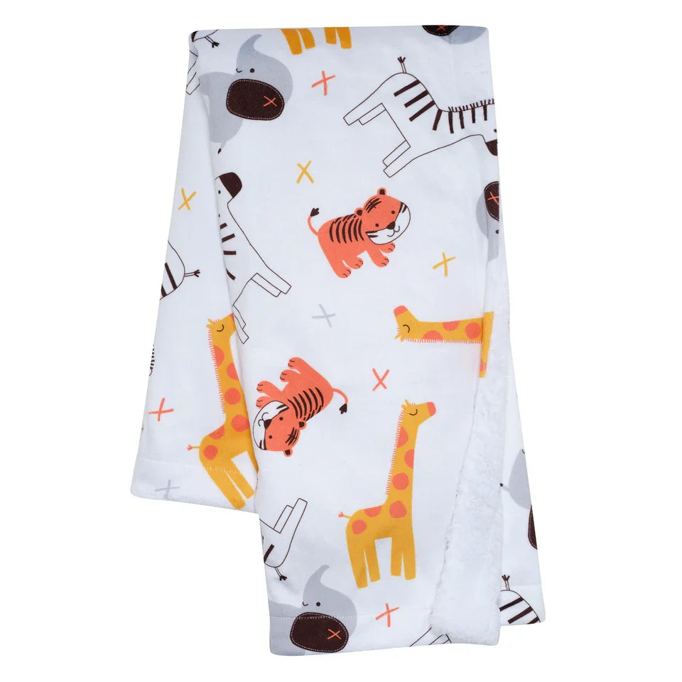 Safari-Themed Soft Fleece Baby Blanket C5110