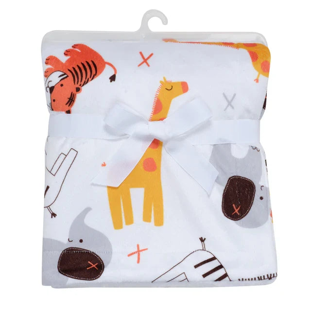 Safari-Themed Soft Fleece Baby Blanket C5110