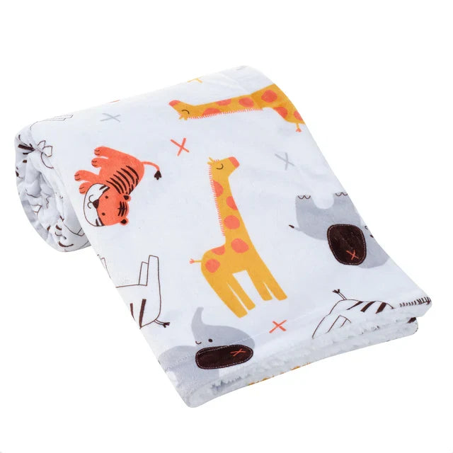 Safari-Themed Soft Fleece Baby Blanket C5110