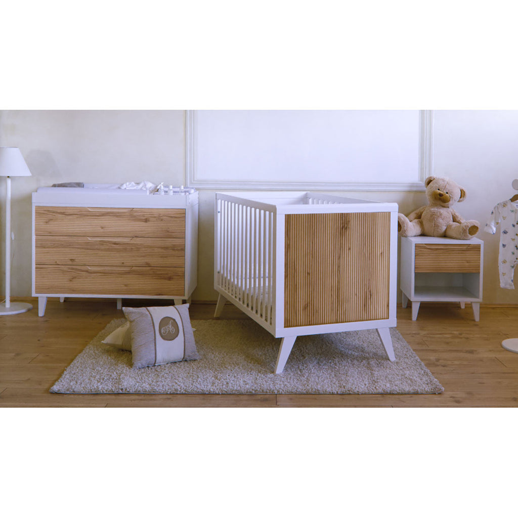 Caravaggio Nightstand Deluxe - White/Biscotti T347