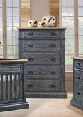 5 Drawer Dresser in Black Chalet/Cognac D878