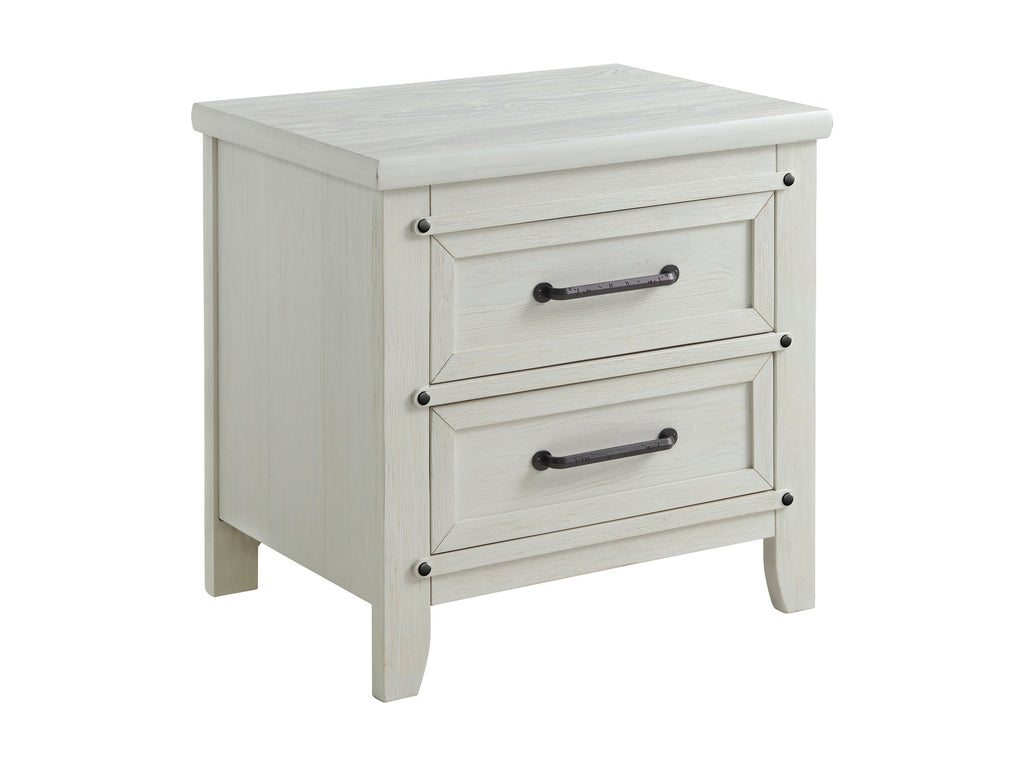 Rustic White Night Stand N5802