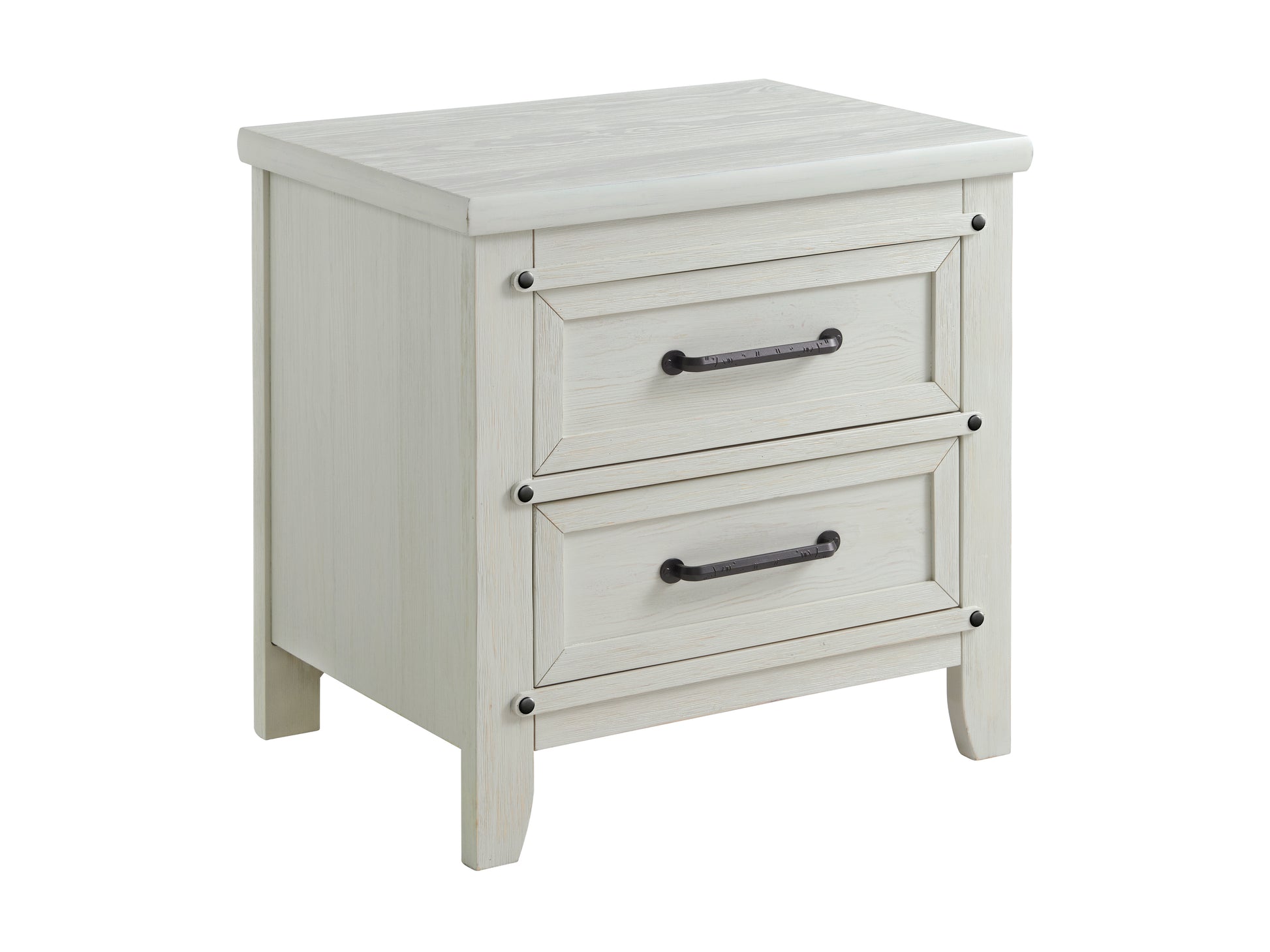 Rustic White Night Stand N5802
