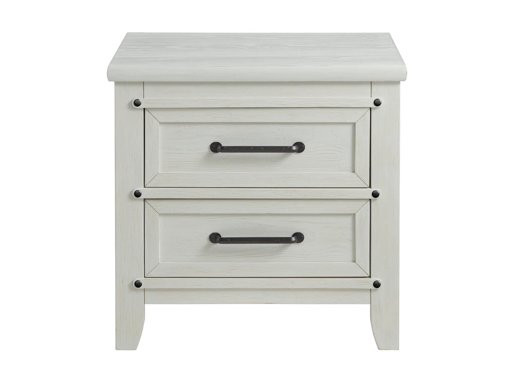 Rustic White Night Stand N5802