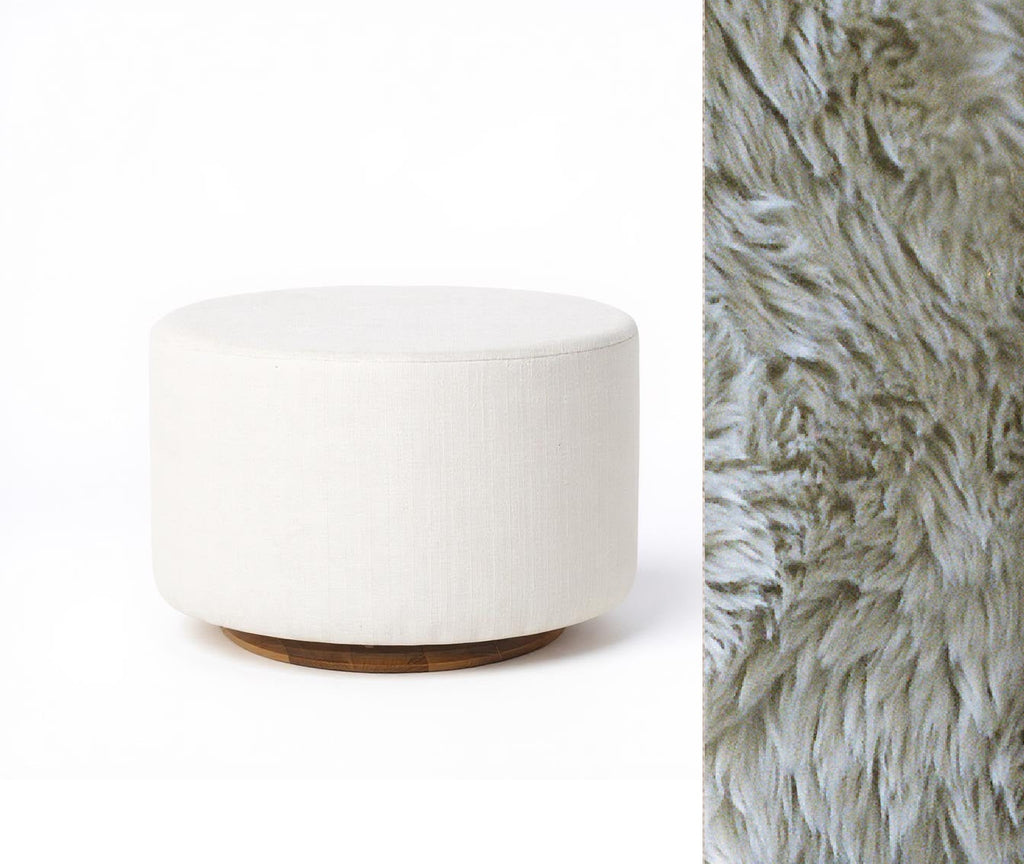 Oval Ottoman with Wood Base L99466