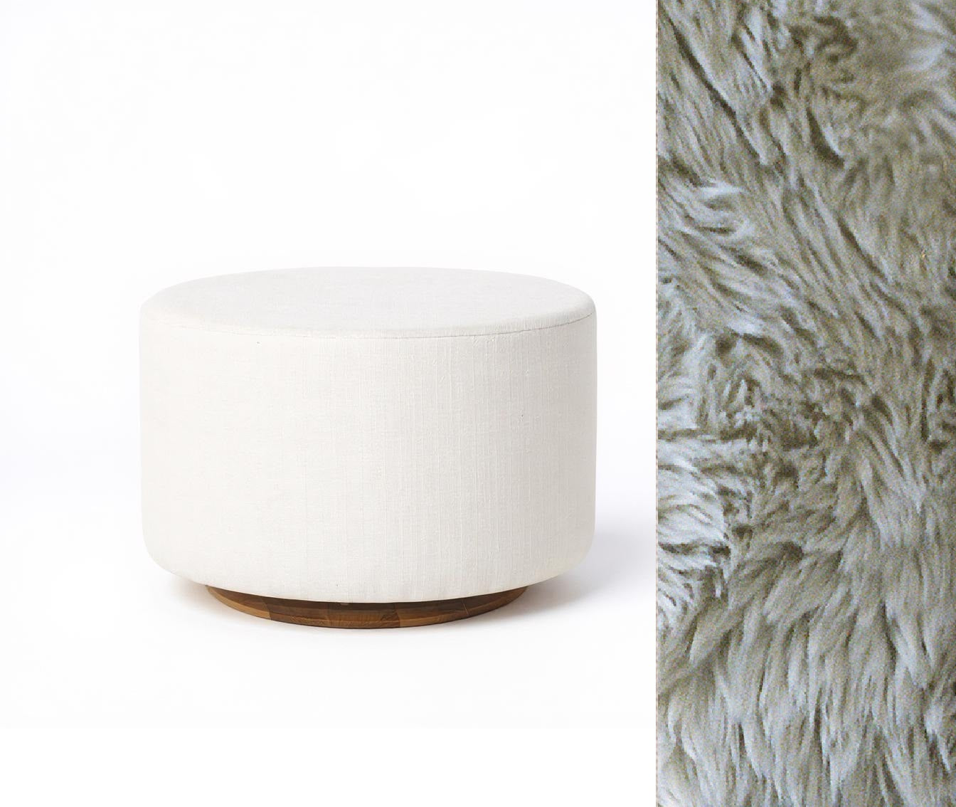 Oval Ottoman with Wood Base L99466