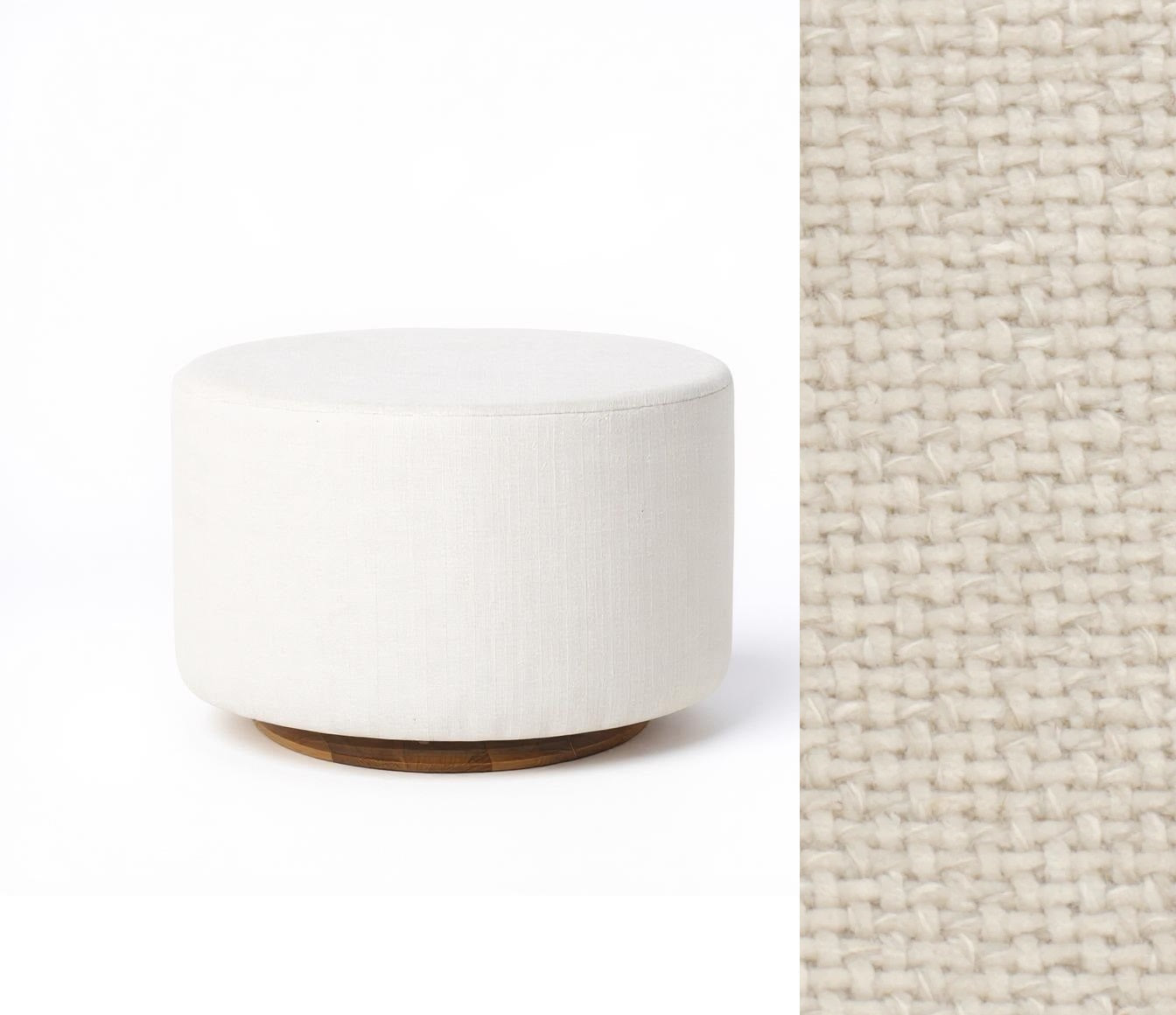 Oval Ottoman with Wood Base L99466