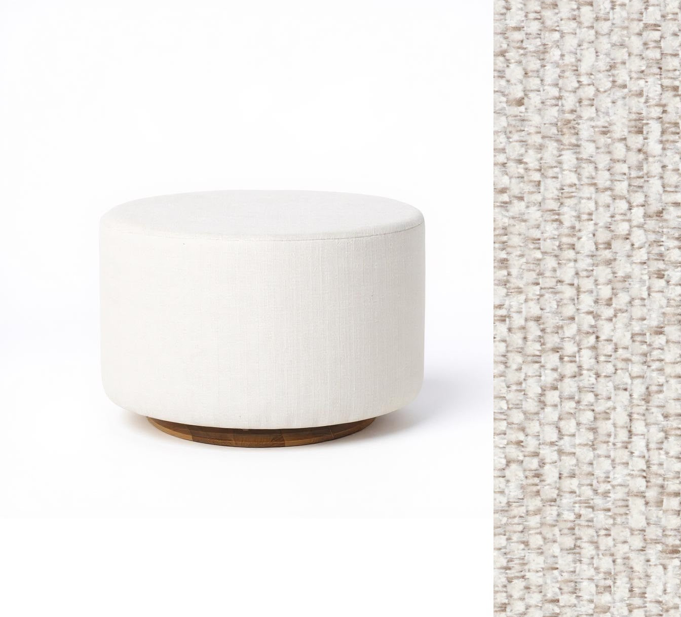 Oval Ottoman with Wood Base L99466