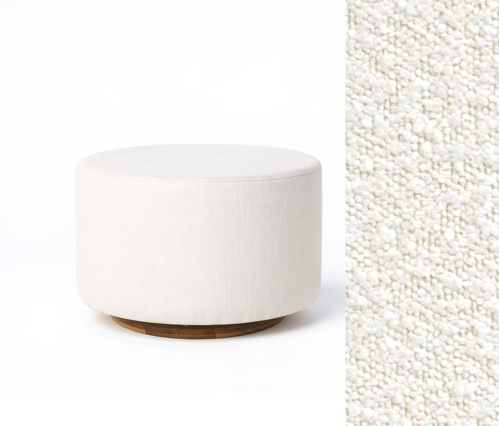 Oval Ottoman with Wood Base L99466