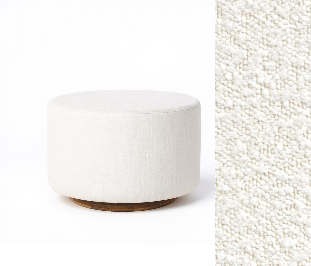 Oval Ottoman with Wood Base L99466