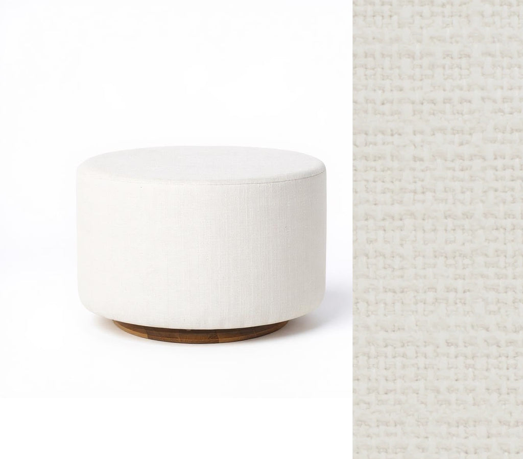 Oval Ottoman with Wood Base L99466