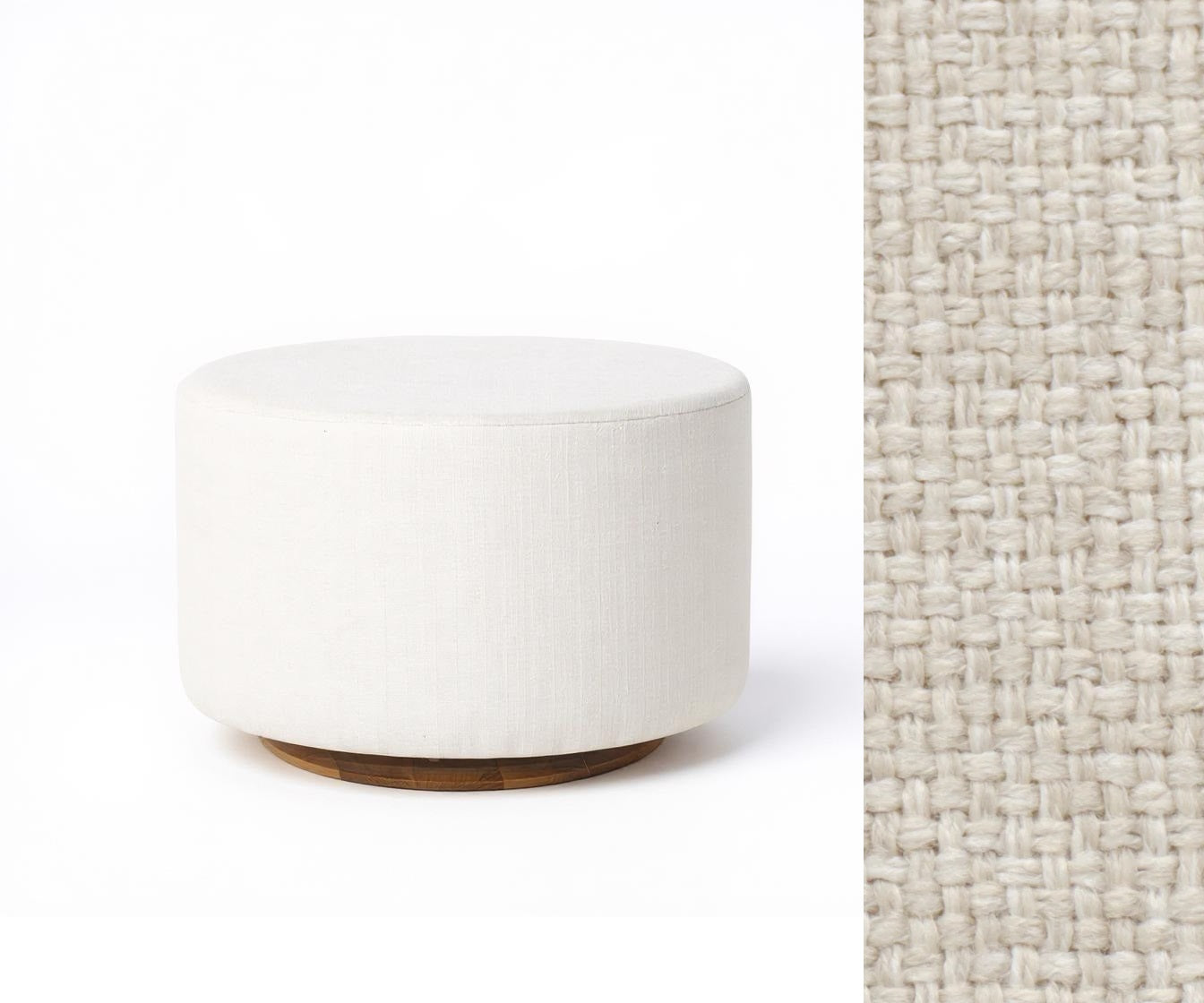 Oval Ottoman with Wood Base L99466