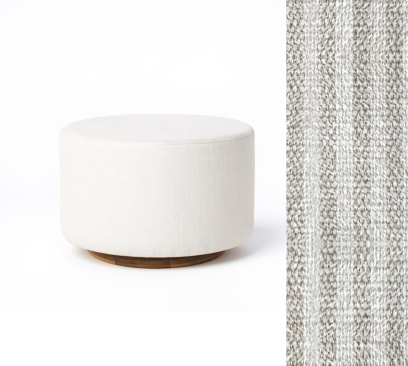 Oval Ottoman with Wood Base L99466