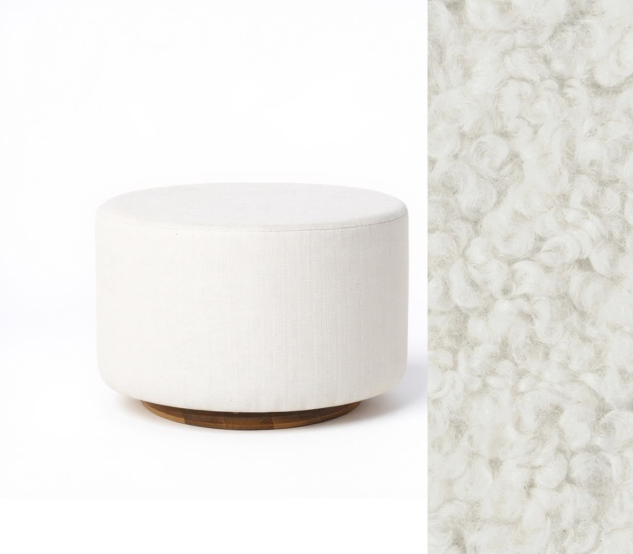 Oval Ottoman with Wood Base L99466