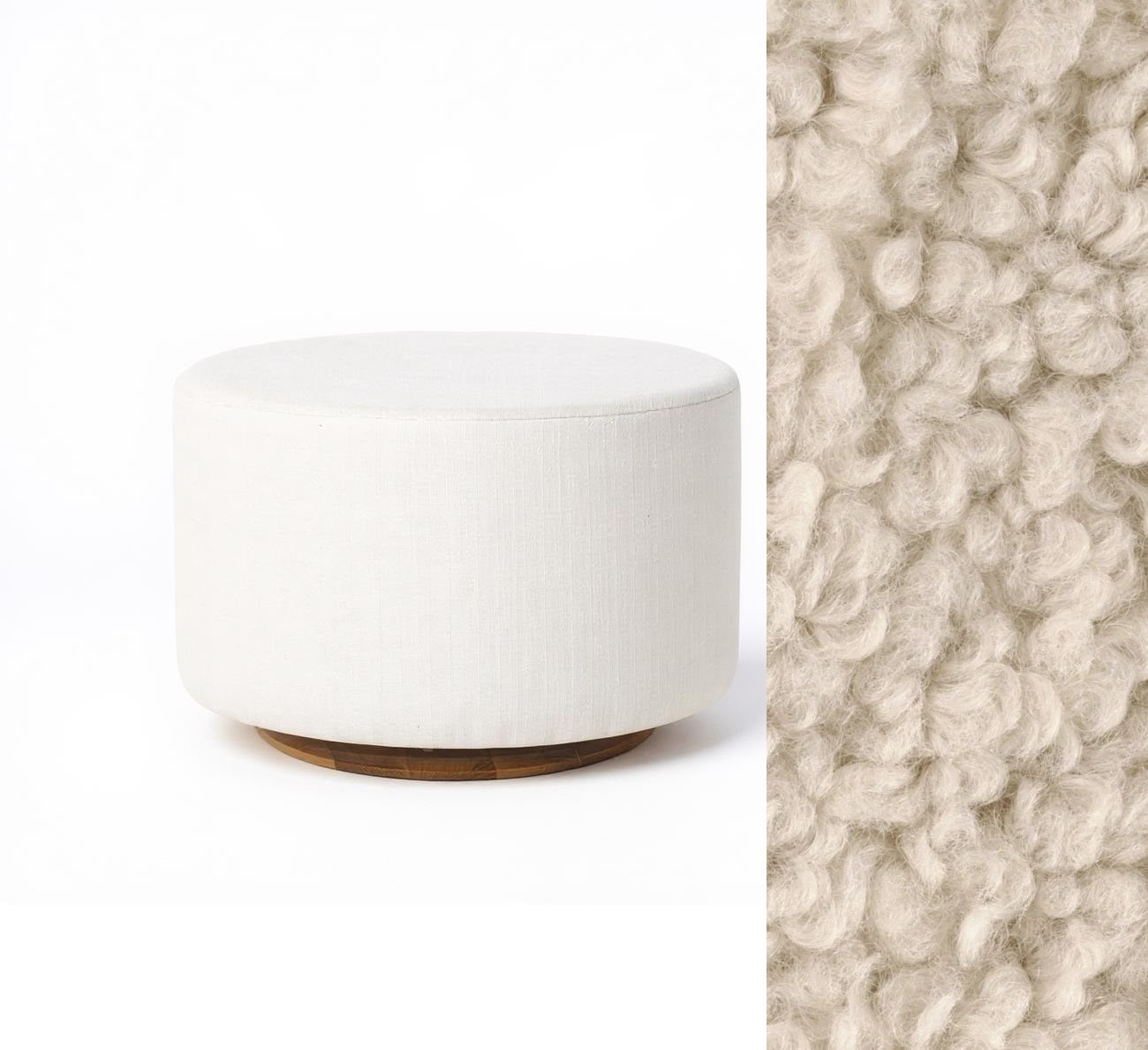 Oval Ottoman with Wood Base L99466
