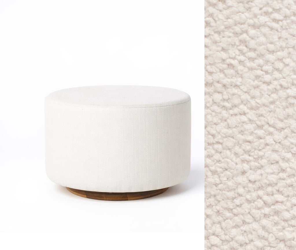 Oval Ottoman with Wood Base L99466