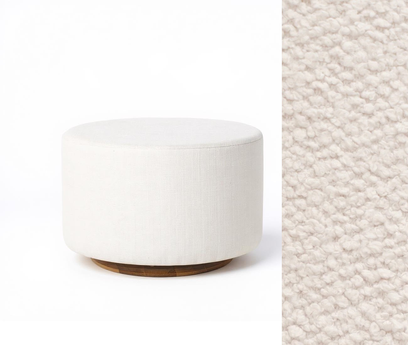 Oval Ottoman with Wood Base L99466
