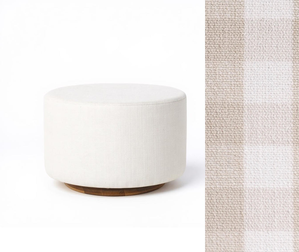 Oval Ottoman with Wood Base L99466