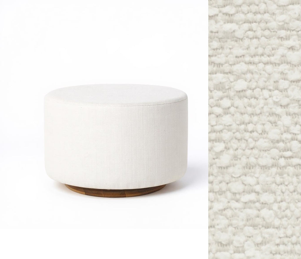Oval Ottoman with Wood Base L99466