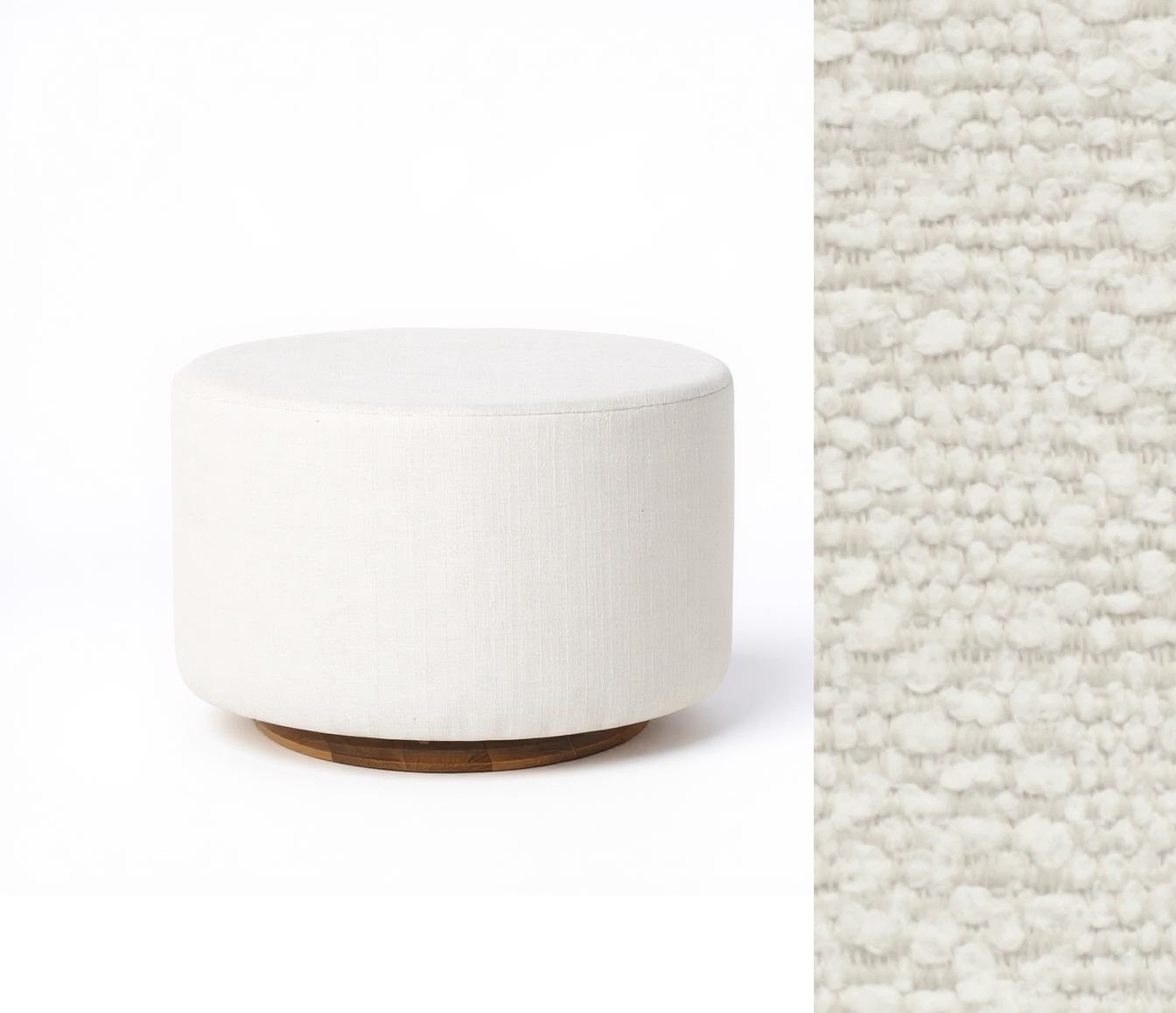 Oval Ottoman with Wood Base L99466