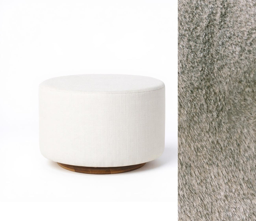 Oval Ottoman with Wood Base L99466