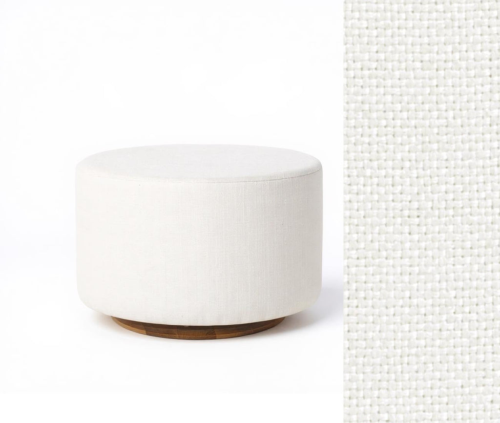 Oval Ottoman with Wood Base L99466