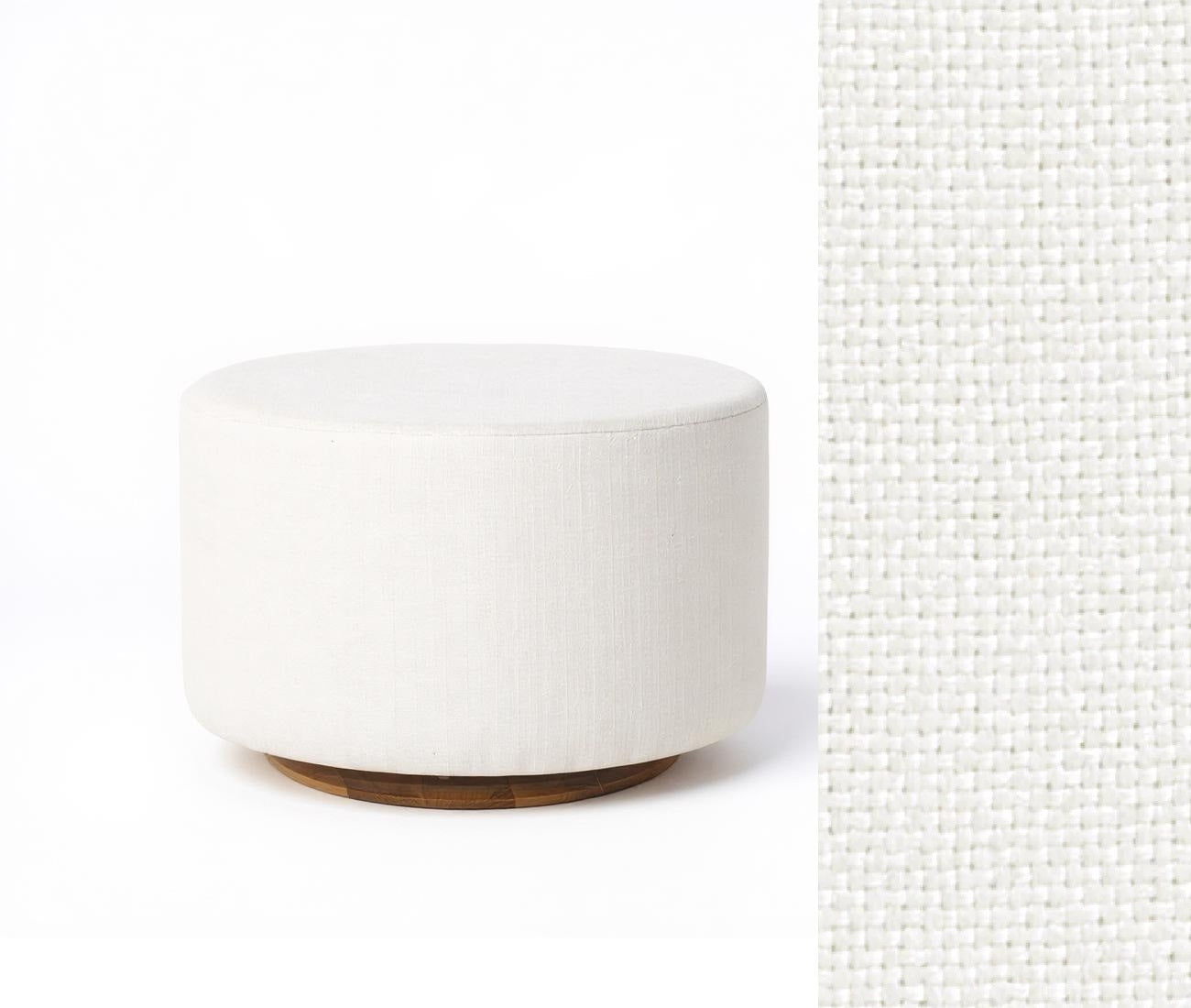 Oval Ottoman with Wood Base L99466