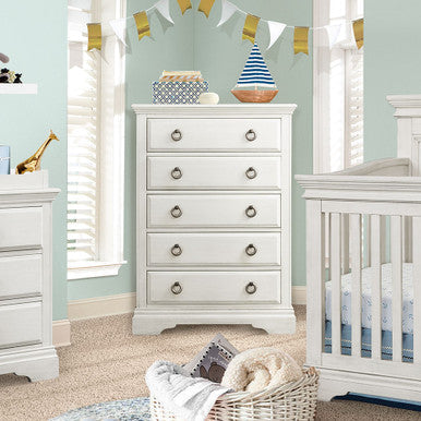 Brushed White 5 Drawer Chest N25025