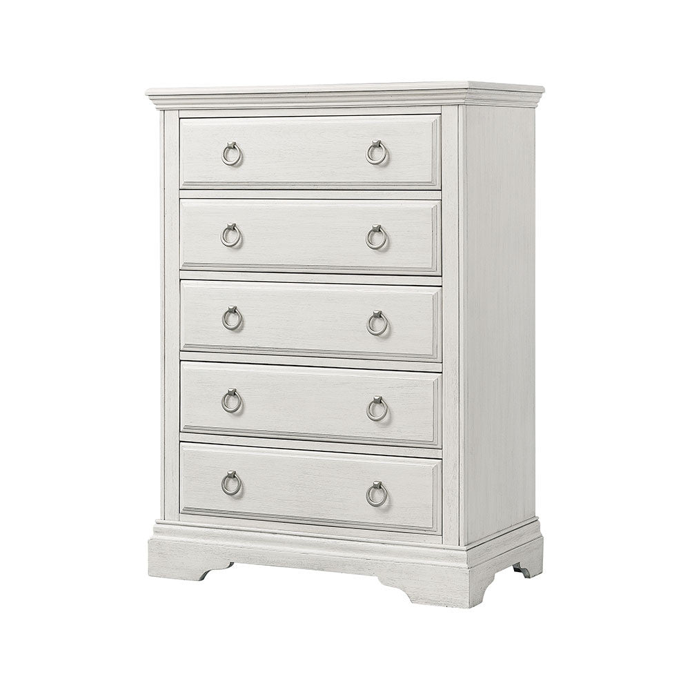 Brushed White 5 Drawer Chest N25025