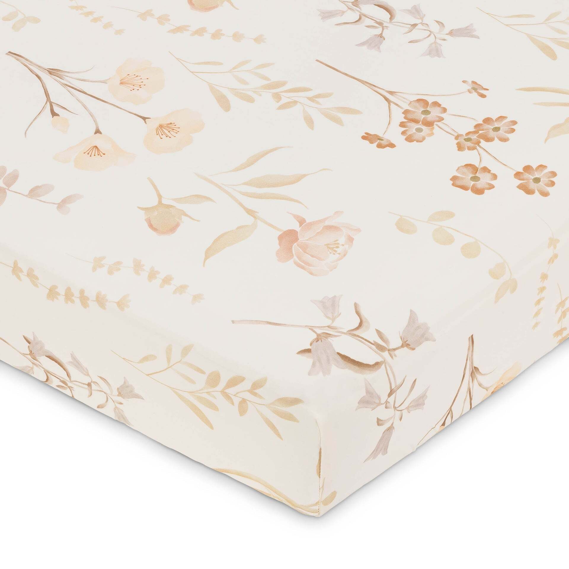 Violet Floral Cotton Sateen Fitted Crib Sheet R158