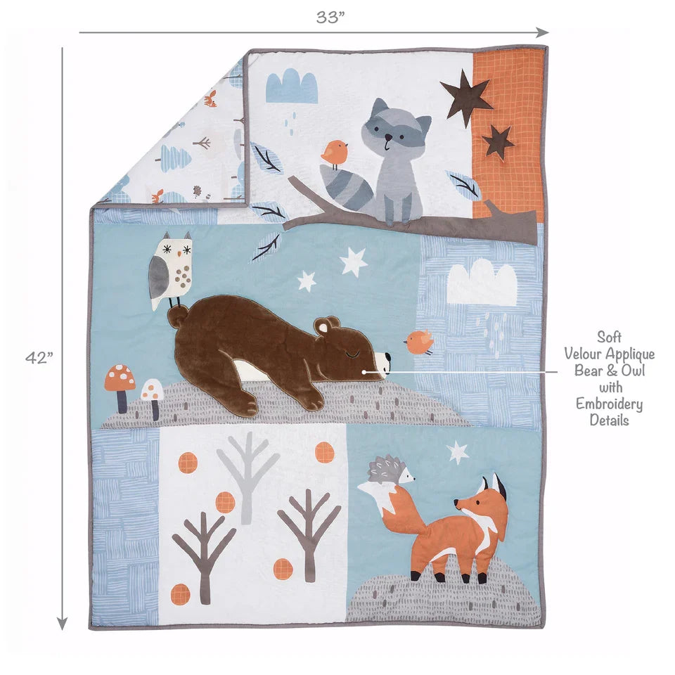 Woodland 3-Pc Baby Nursery Crib Bedding Set Z63507