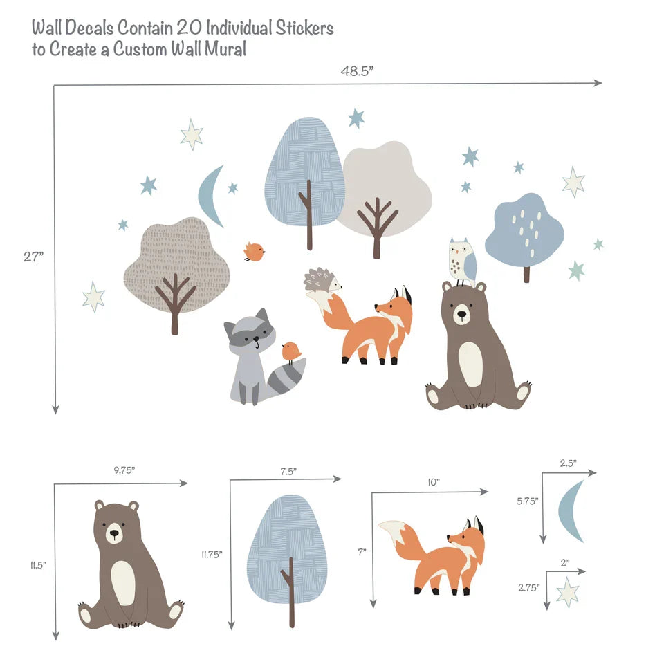 Woodland Animals Wall Decals Stickers G47656