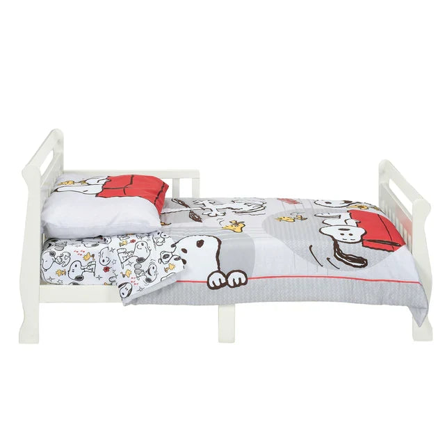 Toddler Bedding Set 4-Piece - Gray/Red/White V393