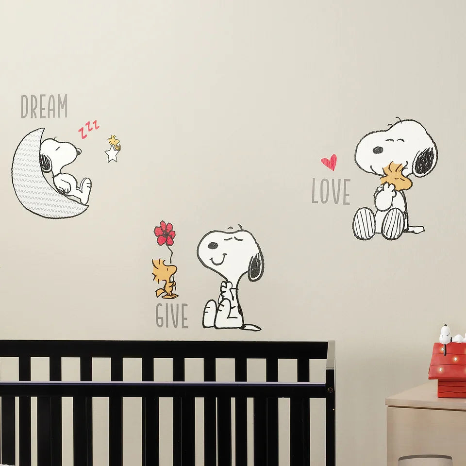 Snoopy Love Wall Decals with Woodstock Stars and Moon Q56477