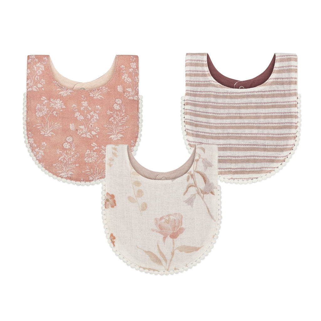 Violet Floral Cotton Baby Bib Set (3 Pack) C577198