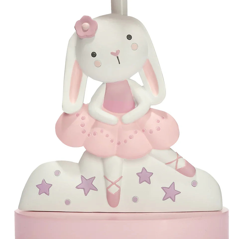 Pink Nursery Lamp with Bunny & Stars Shade U278234