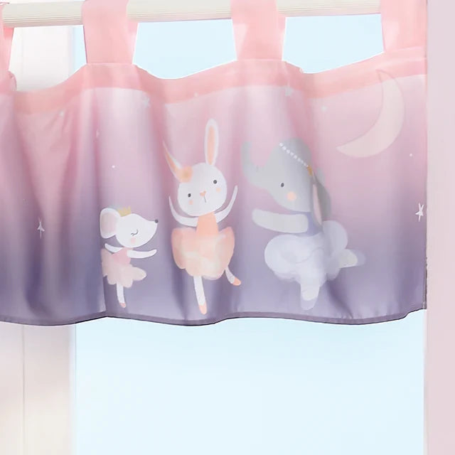 Ballet Animals Window Valance - Pink/Purple H27016