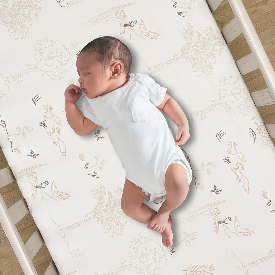 Woodland Fox Breathable Cotton Fitted Crib Sheet D6134