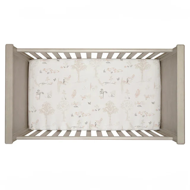Woodland Fox Breathable Cotton Fitted Crib Sheet D6134