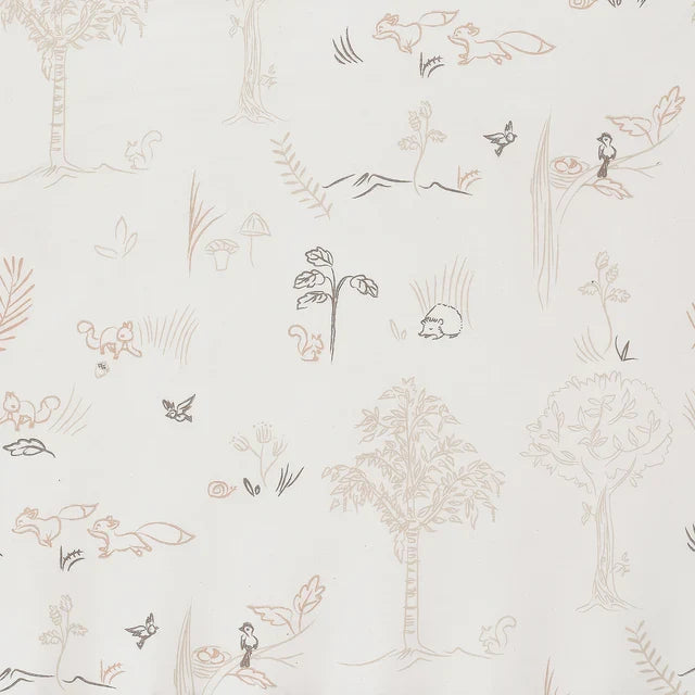 Woodland Fox Breathable Cotton Fitted Crib Sheet D6134