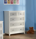 Five Drawer Dresser in White/Grey W5511