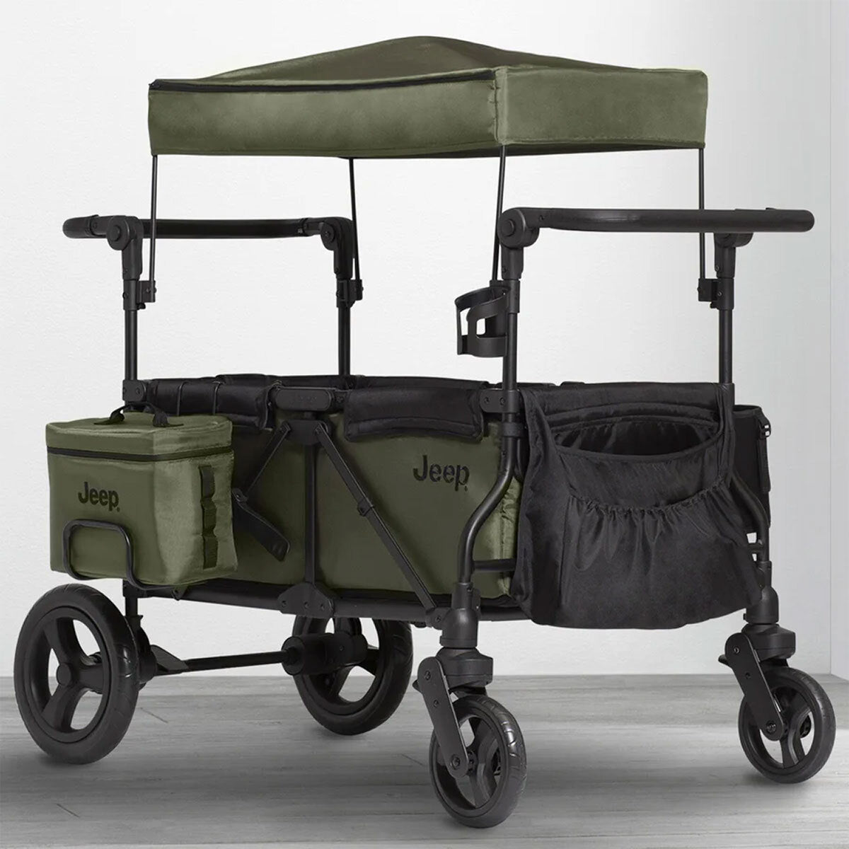 Deluxe Wrangler Wagon Stroller - Black with Olive Green H715